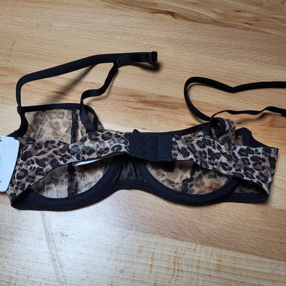 Aubade Paris Nudessence Sheer Leopard Print 32C Half Cup & Briefs Size XS NWT - Picture 8 of 11
